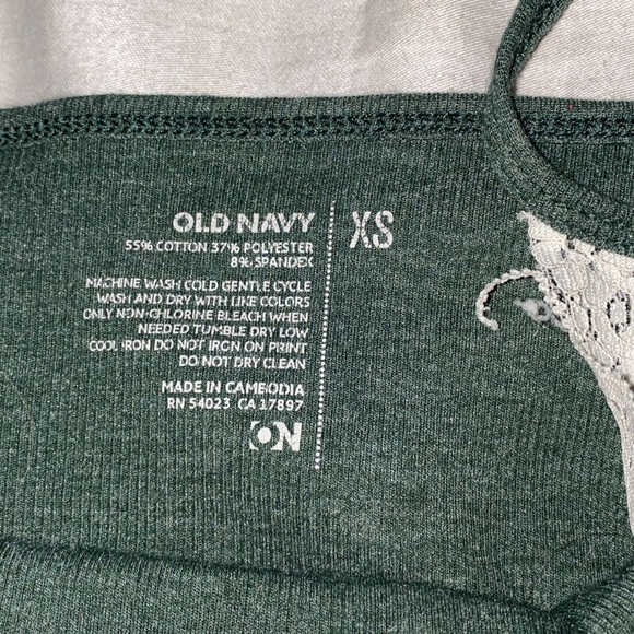 Old Navy Green Tank Top With Lace Size XS - Picture 3 of 3